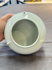 A Chinese qingbai-glazed jar with three handles, 18th C.