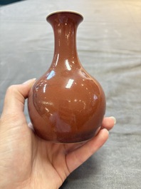 A fine Chinese copper-red-glazed vase, Yongzheng mark and of the period