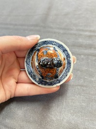 A Chinese famille rose garniture of five 'mandarin subject' vases, Qianlong