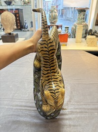 A pair of Chinese cloisonn&eacute; tigers, Republic