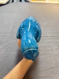Four Chinese turquoise-glazed parrots, 19th C.