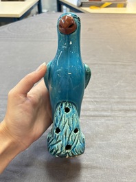 Four Chinese turquoise-glazed parrots, 19th C.