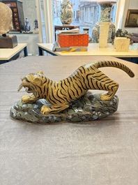 A pair of Chinese cloisonn&eacute; tigers, Republic
