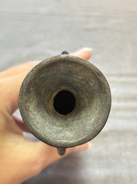 Two Chinese bronze miniature vases, Yuan/Ming
