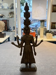 A large Tibetan copper alloy Avalokiteshvara, 17/18th C.