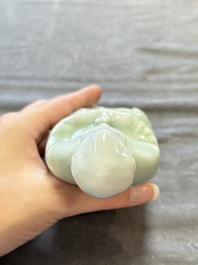 Nine Chinese blue, white, celadon-glazed and famille rose figures, 18/19th C.