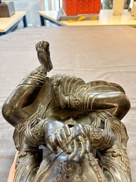 A Sino-Tibetan parcel-gilt-bronze figure of a Bodhisattva, 19/20th C.
