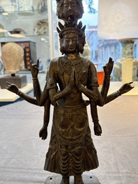 A large Tibetan copper alloy Avalokiteshvara, 17/18th C.