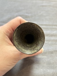 Two Chinese bronze miniature vases, Yuan/Ming
