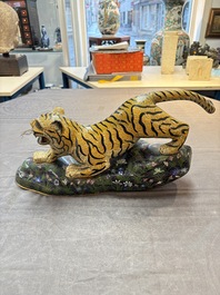 A pair of Chinese cloisonn&eacute; tigers, Republic