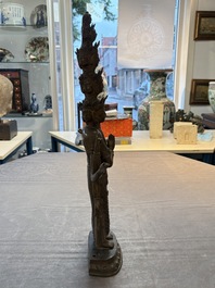 A large Tibetan copper alloy Avalokiteshvara, 17/18th C.
