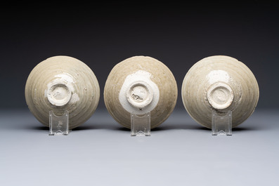 A group of 12 Chinese celadon-glazed bowls with incised floral design from the Jepara shipwreck, Fujian kilns, Song
