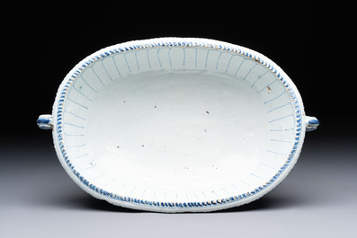A blue and white Nevers faience jardini&egrave;re, France, 17th C.