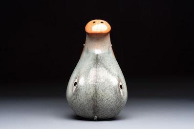 A rare Chinese famille rose 'boar head' tureen and cover, Qianlong