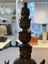 A large Tibetan copper alloy Avalokiteshvara, 17/18th C.