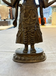 A large Tibetan copper alloy Avalokiteshvara, 17/18th C.
