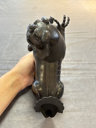 A rare Chinese bronze lion-form censer, Southern Song