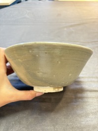 Three Chinese celadon-glazed plates and two bowls from the Jepara shipwreck,  Fujian or Zhejiang kilns, Song