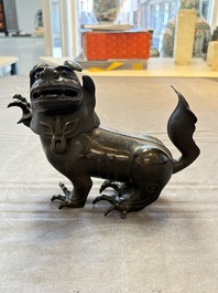 A rare Chinese bronze lion-form censer, Southern Song