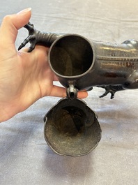 A rare Chinese bronze lion-form censer, Southern Song