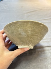 A group of 12 Chinese celadon-glazed bowls with incised floral design from the Jepara shipwreck, Fujian kilns, Song