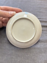 17 Chinese famille rose, Imari-style and European-decorated plates and saucers, Kangxi/Qianlong