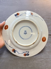 17 Chinese famille rose, Imari-style and European-decorated plates and saucers, Kangxi/Qianlong