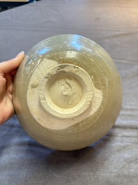 Three Chinese celadon-glazed plates and two bowls from the Jepara shipwreck,  Fujian or Zhejiang kilns, Song
