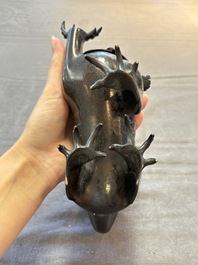 A rare Chinese bronze lion-form censer, Southern Song