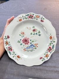 22 Chinese blue, white and famille rose wares, Kangxi and Qianlong
