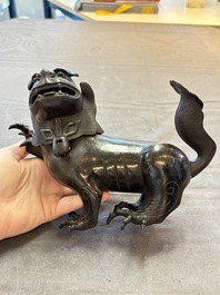 A rare Chinese bronze lion-form censer, Southern Song