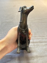 A rare Chinese bronze 'hound' censer, Ming
