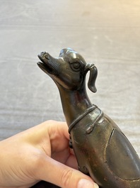 A rare Chinese bronze 'hound' censer, Ming