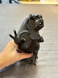 A rare Chinese bronze lion-form censer, Southern Song