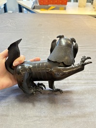 A rare Chinese bronze lion-form censer, Southern Song