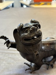 A rare Chinese bronze lion-form censer, Southern Song