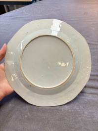 17 Chinese famille rose, Imari-style and European-decorated plates and saucers, Kangxi/Qianlong
