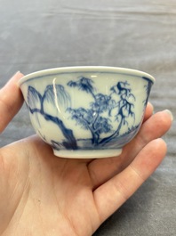 22 Chinese blue, white and famille rose wares, Kangxi and Qianlong