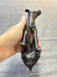 A rare Chinese bronze 'hound' censer, Ming