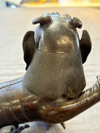 A rare Chinese bronze lion-form censer, Southern Song
