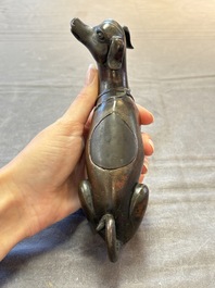 A rare Chinese bronze 'hound' censer, Ming