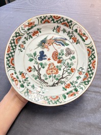 17 Chinese famille rose, Imari-style and European-decorated plates and saucers, Kangxi/Qianlong