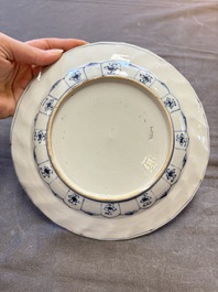 19 Chinese blue and white plates with antiquities, floral, and landscape design, Kangxi