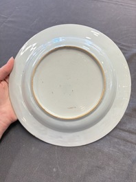 19 Chinese blue and white plates with antiquities, floral, and landscape design, Kangxi