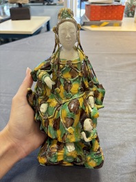 Five Chinese sancai-glazed wares, Kangxi and later