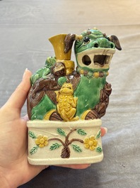 Five Chinese sancai-glazed wares, Kangxi and later