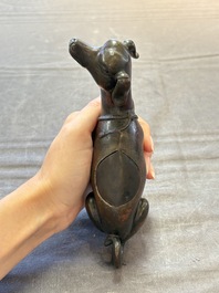 A rare Chinese bronze 'hound' censer, Ming