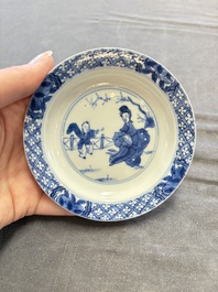 A collection of 31 Chinese blue and white tea wares, Wanli and Chenghua marks, Kangxi