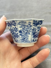 A collection of 31 Chinese blue and white tea wares, Wanli and Chenghua marks, Kangxi