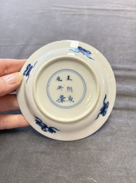 A collection of 31 Chinese blue and white tea wares, Wanli and Chenghua marks, Kangxi